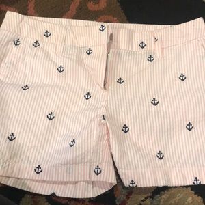 Lt pink Pin stripe & Navy Anchor Shorts